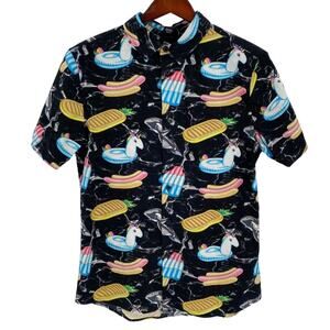 Neff men’s Hawaiian shirt pool floats size medium uniform bomb pop